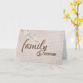 Zuster in de rechten Gingham Verjaardag Kaart (Gele Bloem)