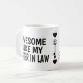 Zuster in de wet Funny Brotherhood Day Gift Dad Jo Koffiemok (Voorkant links)