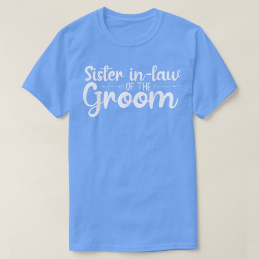 Zuster in de wet van de Groom Wedding Party Matchi T-shirt (Design voorkant)