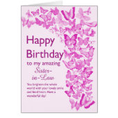 Zuster in Law Birthday Butterflies (Voorkant)