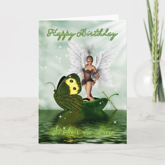 Zuster in Law, Birthday Card - Fantasy Swan Fairy Kaart (Voorkant)