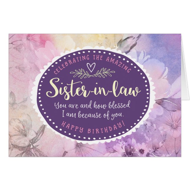 Zuster-in-law Birthday, die je viert (Voorkant Horizontaal)