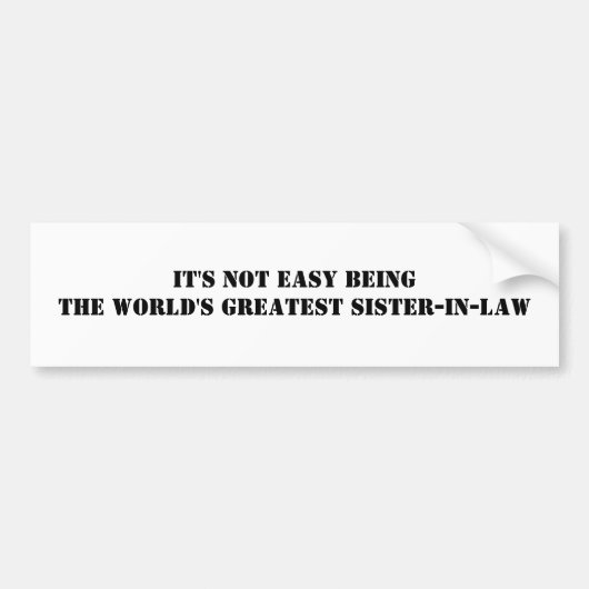Zuster-in-law Bumpersticker (Voorkant)