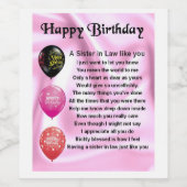 Zuster in Law Gedicht Flessenetiket Gelukkige Verj Wijn Etiket (Enkel label)