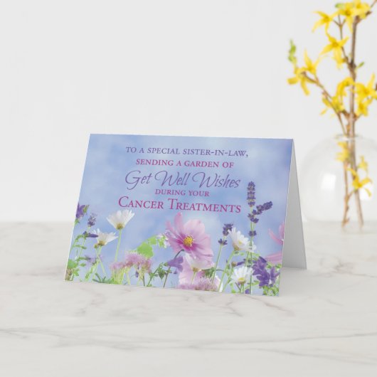 Zuster-in-law, goed doen tijdens kankerbehandeling kaart (Gele Bloem)