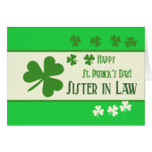 zuster in Law Happy St. Patrick's Day (Voorkant Horizontaal)