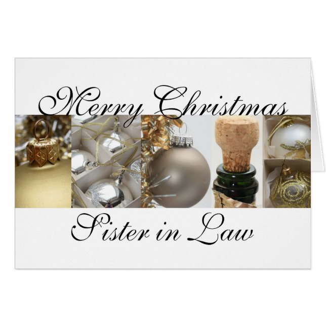 Zuster in Law Merry kerstgold op witte krijt (Voorkant Horizontaal)