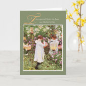 Zuster-in-law-Moederdag, meisjes in de Vloertuin Kaart (Gele Bloem)