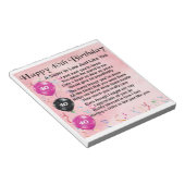 Zuster in Law Poem 40th Birthday Notitieblok (Schuin)