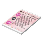 Zuster in Law Poem 40th Birthday Notitieblok (Linkerzijde)