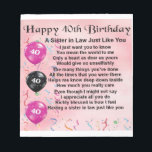 Zuster in Law Poem 40th Birthday Notitieblok<br><div class="desc">Een groot geschenk voor een schoonzus op haar 40ste verjaardag</div>