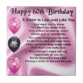 Zuster in Law Poem - 60th Birthday Tegeltje (Voorkant)