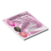 Zuster in Law Poem - Happy Birthday Design Notitieblok (Schuin)