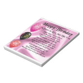 Zuster in Law Poem - Happy Birthday Design Notitieblok (Linkerzijde)