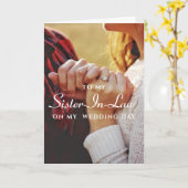 Zuster-in-law, Simple Minimalist Wedding Kaart (Gele Bloem)
