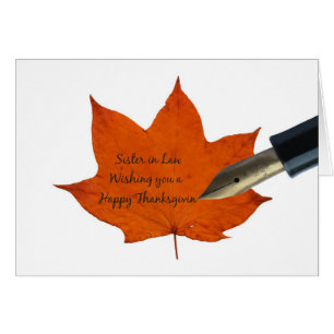 Zuster in Law Thanksgiving maple leaf card