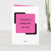 Zuster-in-law voeg naamfoto roze zwarte verjaardag kaart (Achterkant)