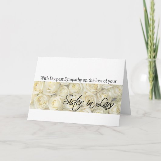 Zuster in Wet Sympathische kaart met Rozen (Voorkant)