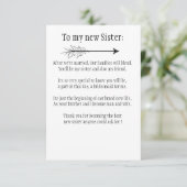 zuster in wording kaart (Staand voorkant)