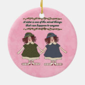 Zuster-inspiratie-siermiddel Keramisch Ornament (Achterkant)