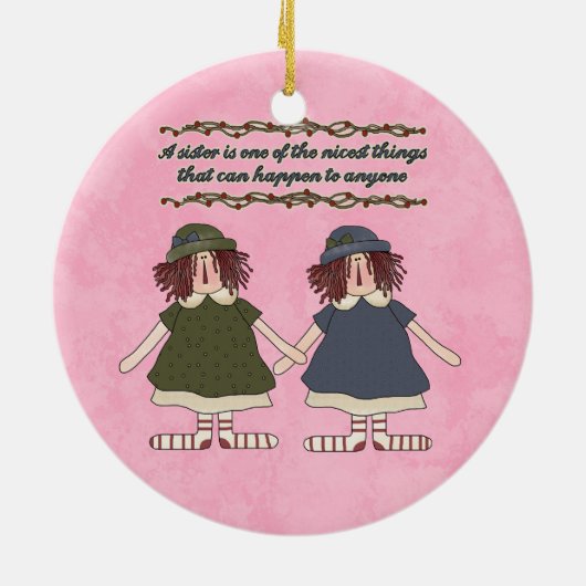 Zuster-inspiratie-siermiddel Keramisch Ornament (Achterkant)