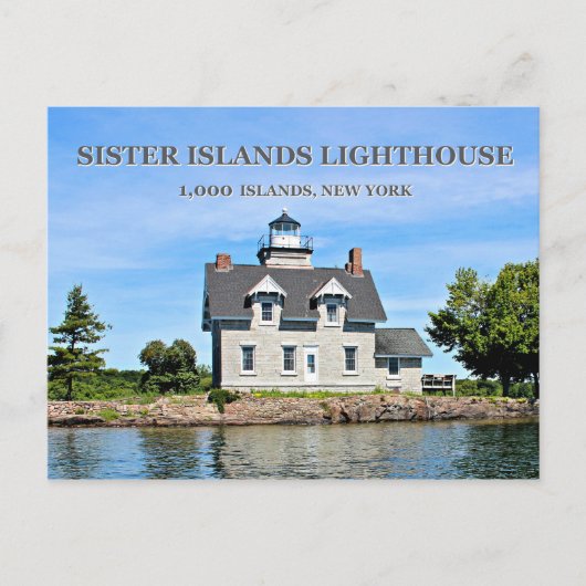 Zuster Islands Lighthouse, Briefkaart New York (Voorkant)
