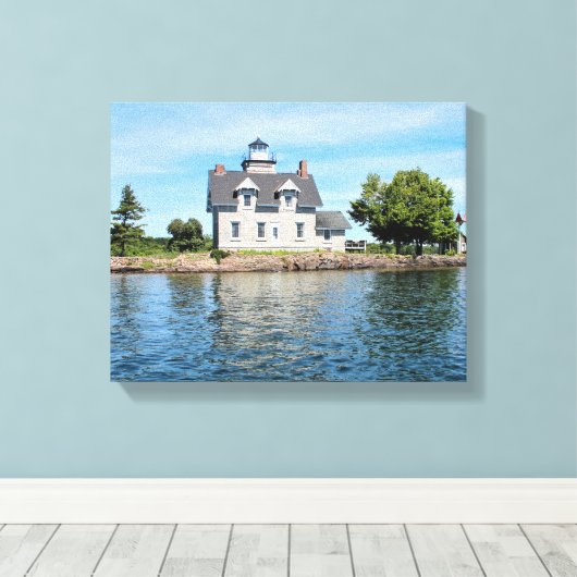 Zuster Islands Lighthouse, New York Canvas Print (Insitu (Houten vloer))
