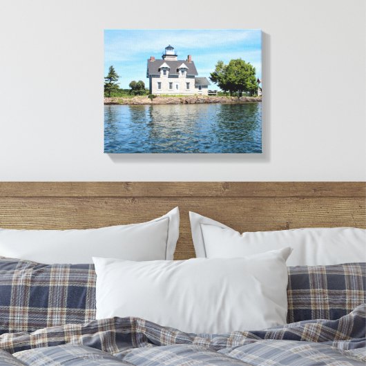 Zuster Islands Lighthouse, New York Canvas Print (Insitu (Slaapkamer))