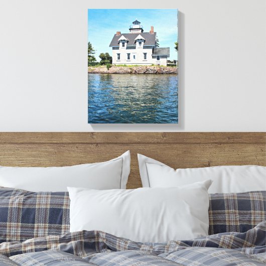 Zuster Islands Lighthouse, New York Canvas Print (Insitu (Slaapkamer))