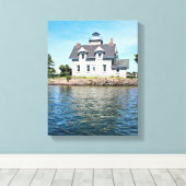 Zuster Islands Lighthouse, New York Canvas Print (Insitu (Houten vloer))