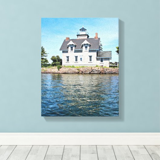 Zuster Islands Lighthouse, New York Canvas Print (Insitu (Houten vloer))