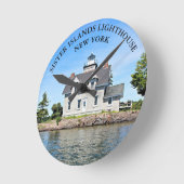 Zuster Islands Lighthouse, New York Wall Clock Ronde Klok (Hoek)