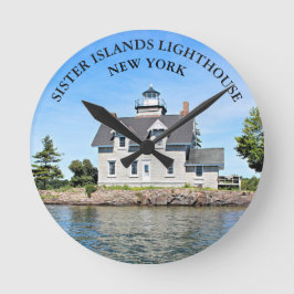 Zuster Islands Lighthouse, New York Wall Clock Ronde Klok
