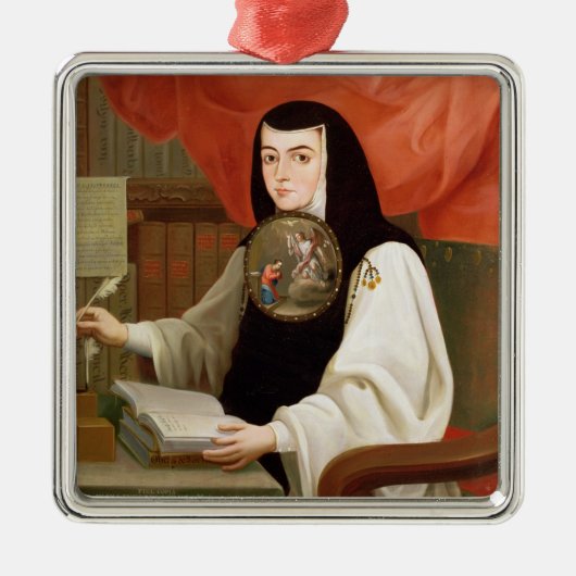 zuster Juana Ines de la Cruz Metalen Ornament (Voorkant)