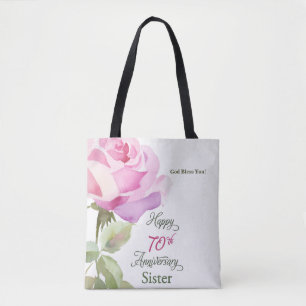 Zuster Jubileum Roze Roos 70-jarig Jubileum Non Tote Bag