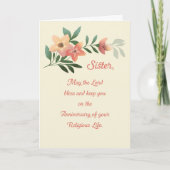 Zuster Jubileum van Religious Life Blessing Kaart (Voorkant)