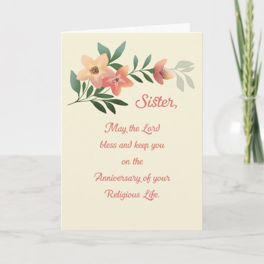 Zuster Jubileum van Religious Life Blessing Kaart (Voorkant)
