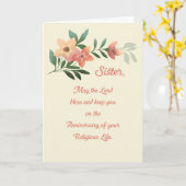 Zuster Jubileum van Religious Life Blessing Kaart (Gele Bloem)