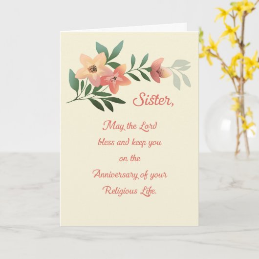 Zuster Jubileum van Religious Life Blessing Kaart (Gele Bloem)