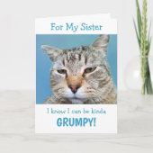 Zuster Kanker Moody Cat Gevouwen Wenskaart Kaart (Voorkant)