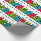 Zuster Katten Funny Gift Wrap Volledige maan opnie Cadeaupapier (Hoek)