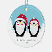 Zuster kerstfamilie pinguïns Decoratie (Links)