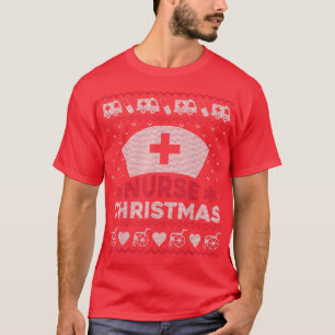 Zuster Kerstfeest Happy Nursing Proud Holiday Ugly T-shirt