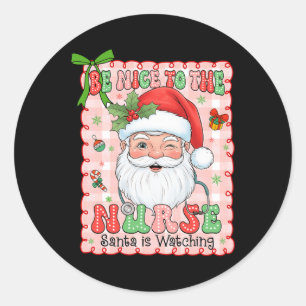 Zuster kerstfeest is mooi voor de verpleegster. ronde sticker