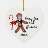 Zuster kerstman met covid Face Mask Gingerbrood Ma Keramisch Ornament (Achterkant)