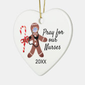 Zuster kerstman met covid Face Mask Gingerbrood Ma Keramisch Ornament (Links)