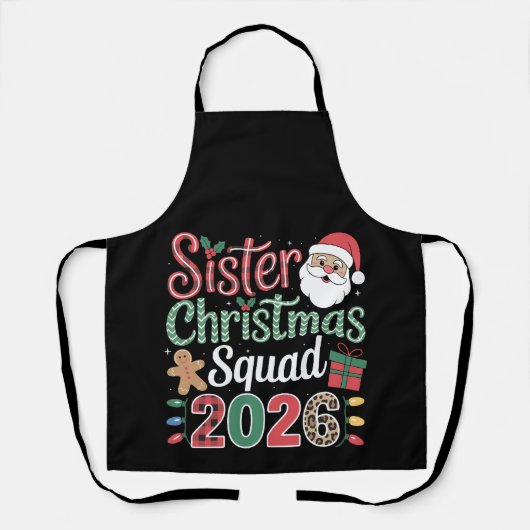 Zuster Kerstploeg 2026 Kerstman Kerstbrood Kerstmi Schort (Voorkant)