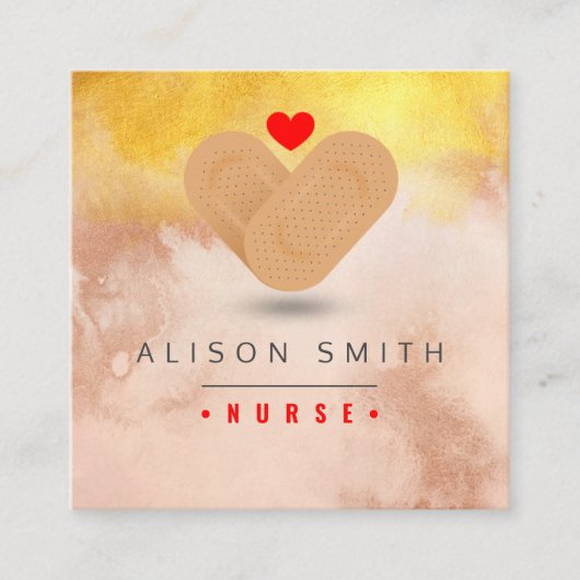 Zuster/kinderverpleegkundige/verzorger Vierkante Visitekaartje (Voorkant)