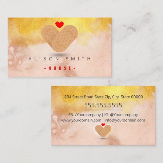 Zuster/kinderverpleegkundige/verzorger Visitekaartje (Voorkant / Achterkant)