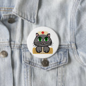 Zuster Kitten (groene ogen) Ronde Button 7,6 Cm (In situ)